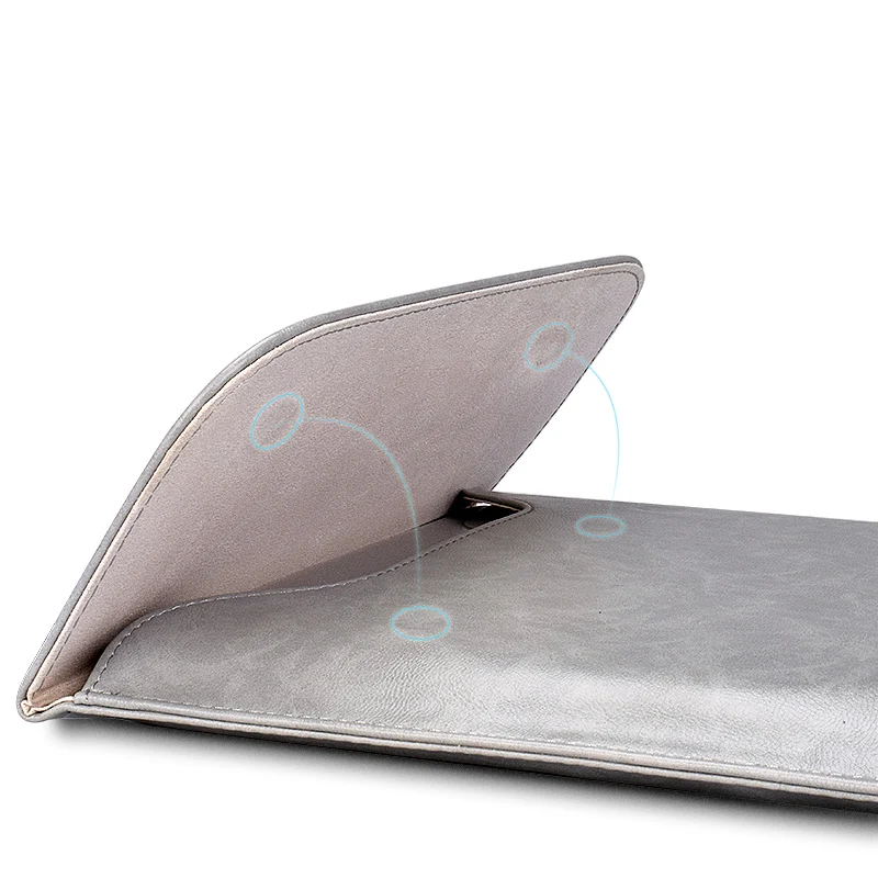 Funda para portátil para Macbook Air Pro, cuero PU, resistente al agua, bolsa para portátil de 13/14/15 pulgadas, bolso de transporte, maletín - imagen 3