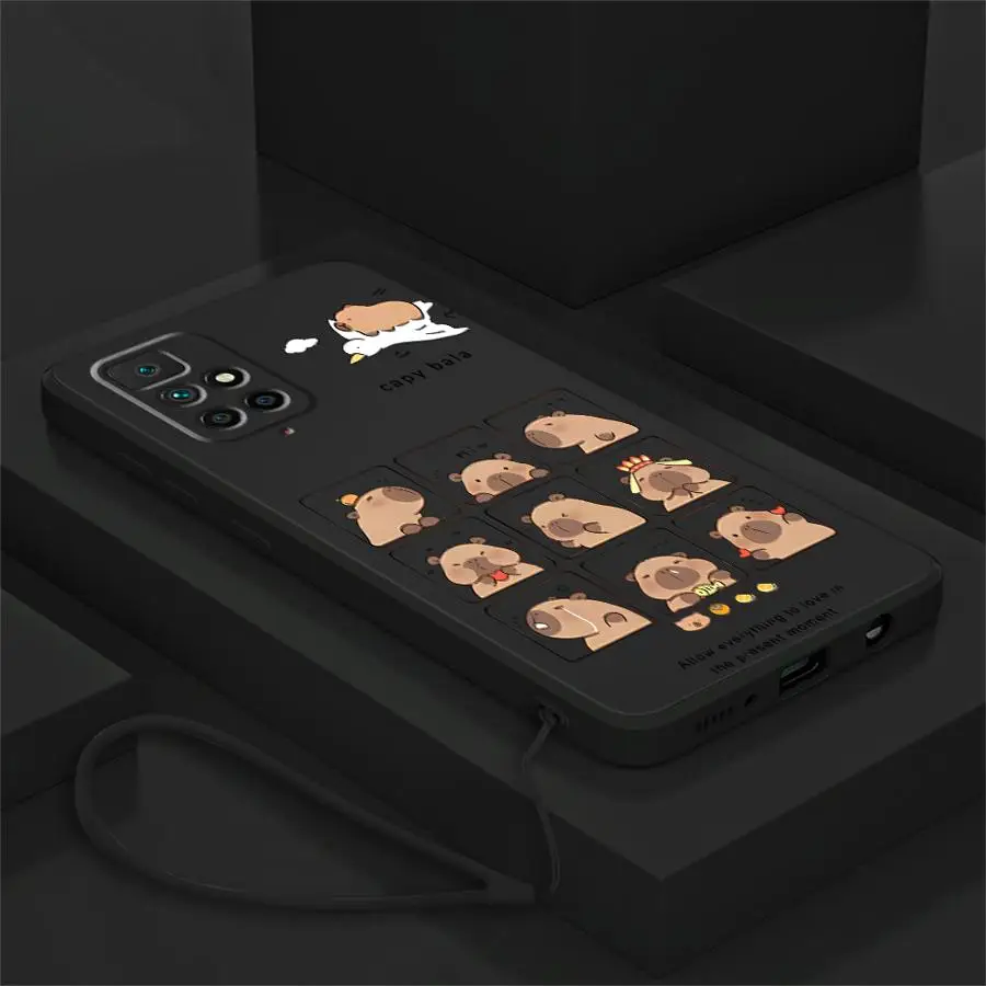 Funda de teléfono para Xiaomi Redmi K40 10 14C 9 8 A1 A2 12C A3x 13C K60 funda suave dibujos animados lindo capibara - imagen 2