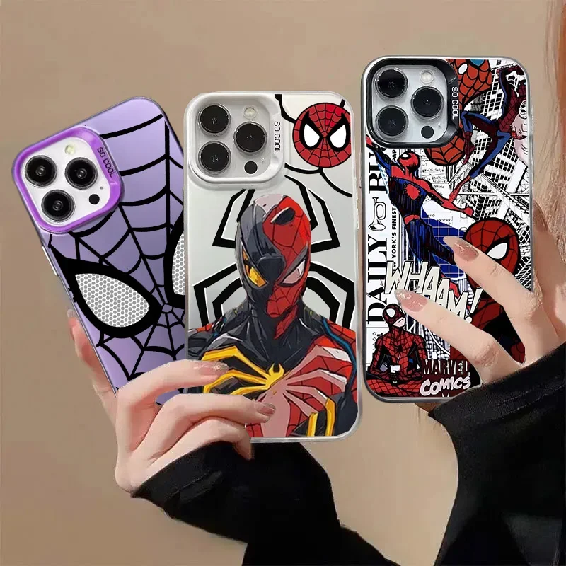 Funda de red negra de Marvel Spider Man para Realme 14 12 11 Pro Plus C75 C53 C55 C35 C15 C12 C21Y C63 5 5I 6I capa mate IMD Ant