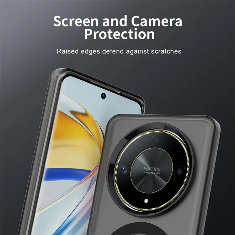 Para Honor Magic6 Lite funda para Honor Magic 6 Lite 5G cubierta translúcida Color caramelo mate magnético a prueba de golpes parachoques protector - imagen 4