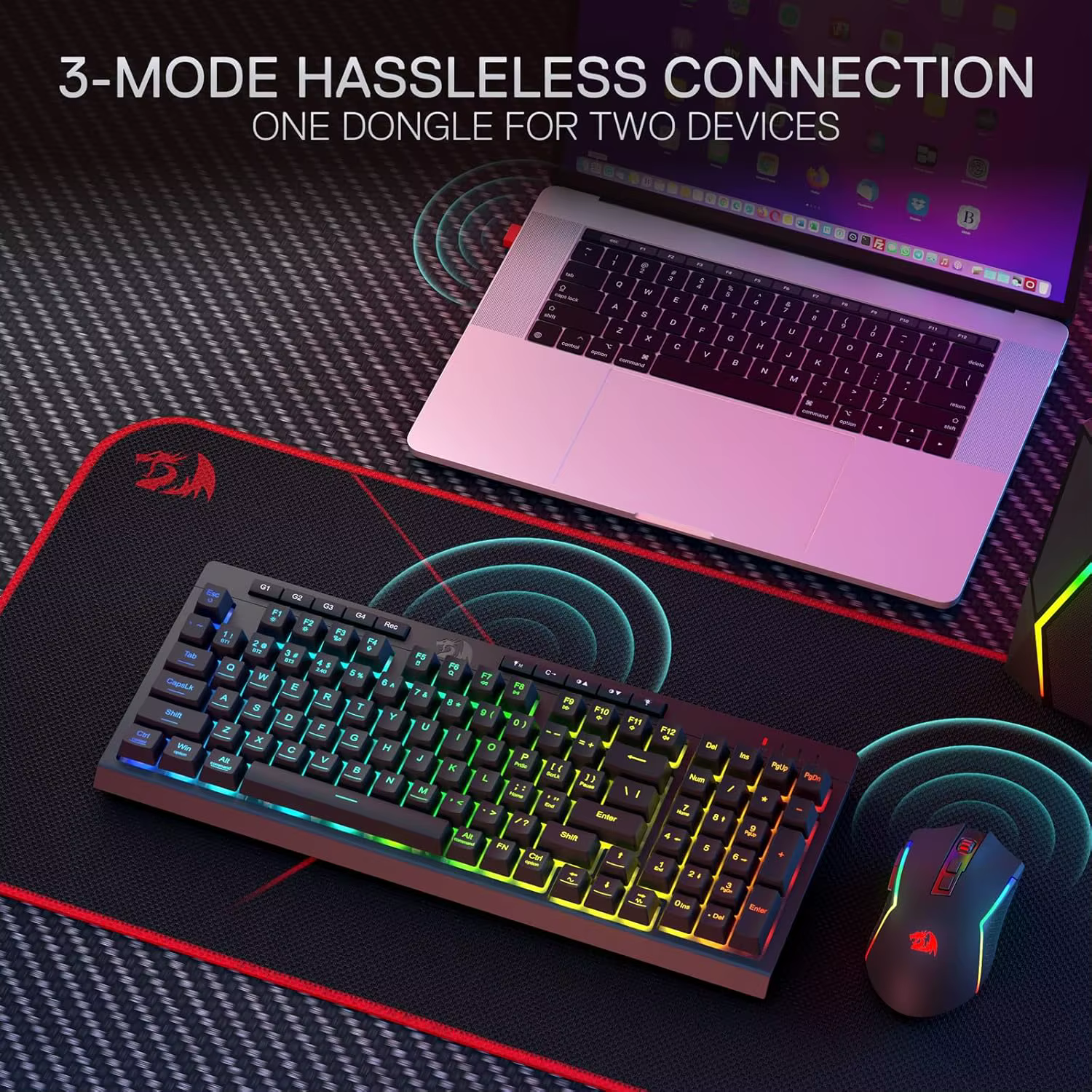 Redragon S142 – Teclado y Ratón Gaming Inalámbrico RGB - imagen 4