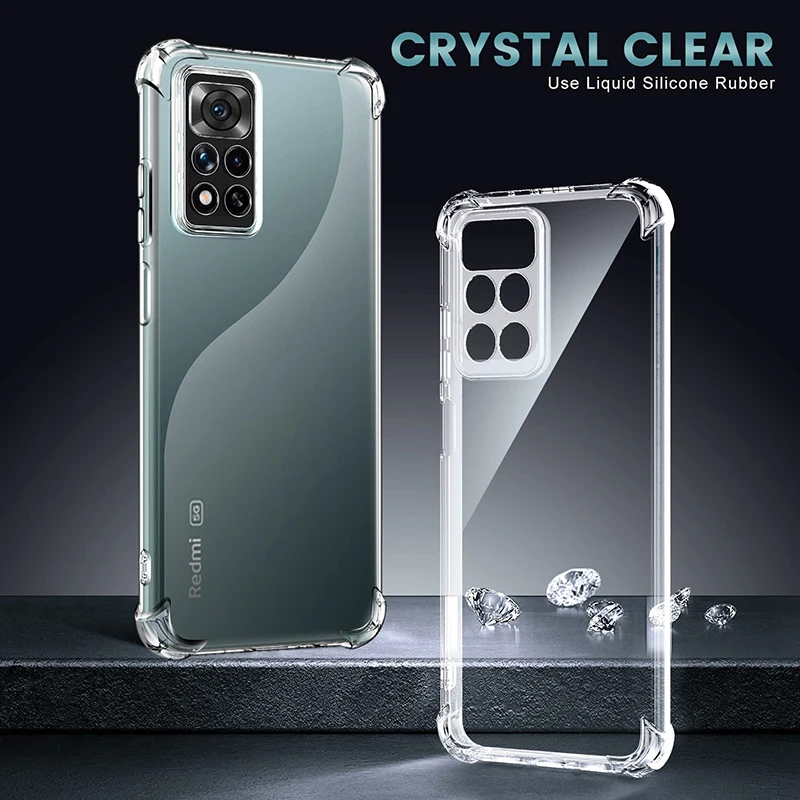 Funda blanda de silicona a prueba de golpes para Xiaomi Redmi Note 12 11 11S 11E 11T 10 10S Pro + Plus Max 4G 5G, funda trasera ultrafina transparente - imagen 2