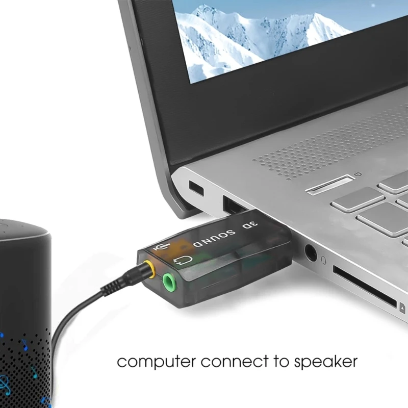 Tarjeta de sonido USB externa a puerto de 3,5mm, adaptador de audio 3D de 5,1 canales para ordenador portátil - imagen 2