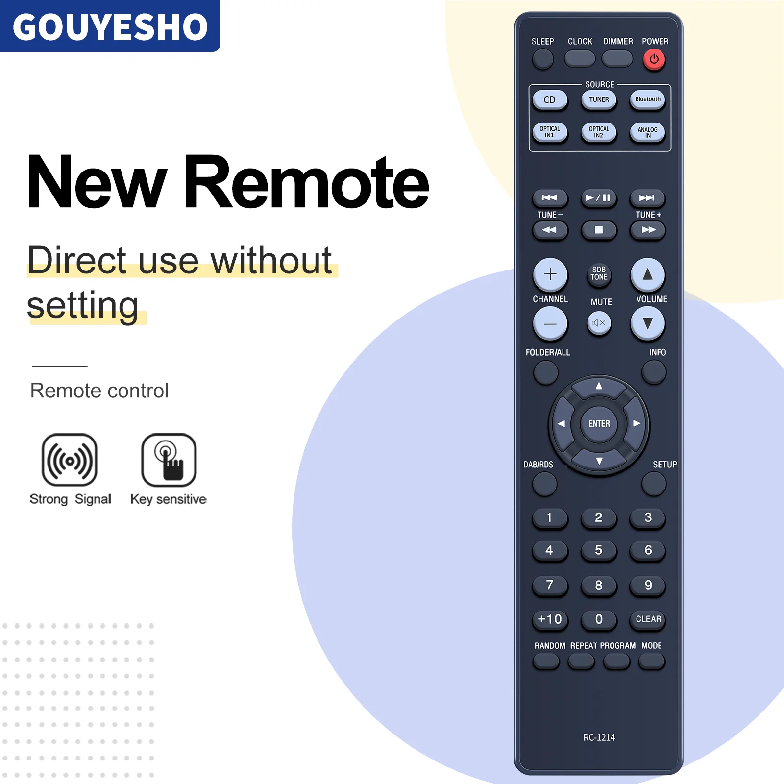 Nuevo Nuevo RC-1214 para receptor de CD Denon Control remoto RCD-M41-SP RCD-M41 RCD-M41DAB