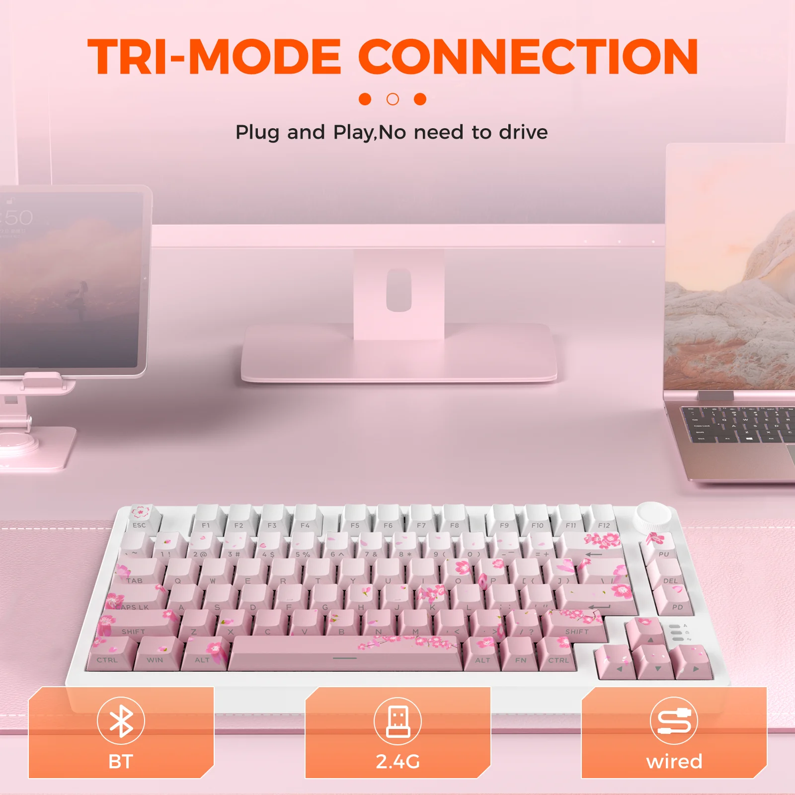 DAREU-Junta triple para teclado mecánico, teclado N-Key Rollover, Anti-ghosting, retroiluminación RGB, interruptor de sueño con botón multimedios - imagen 3
