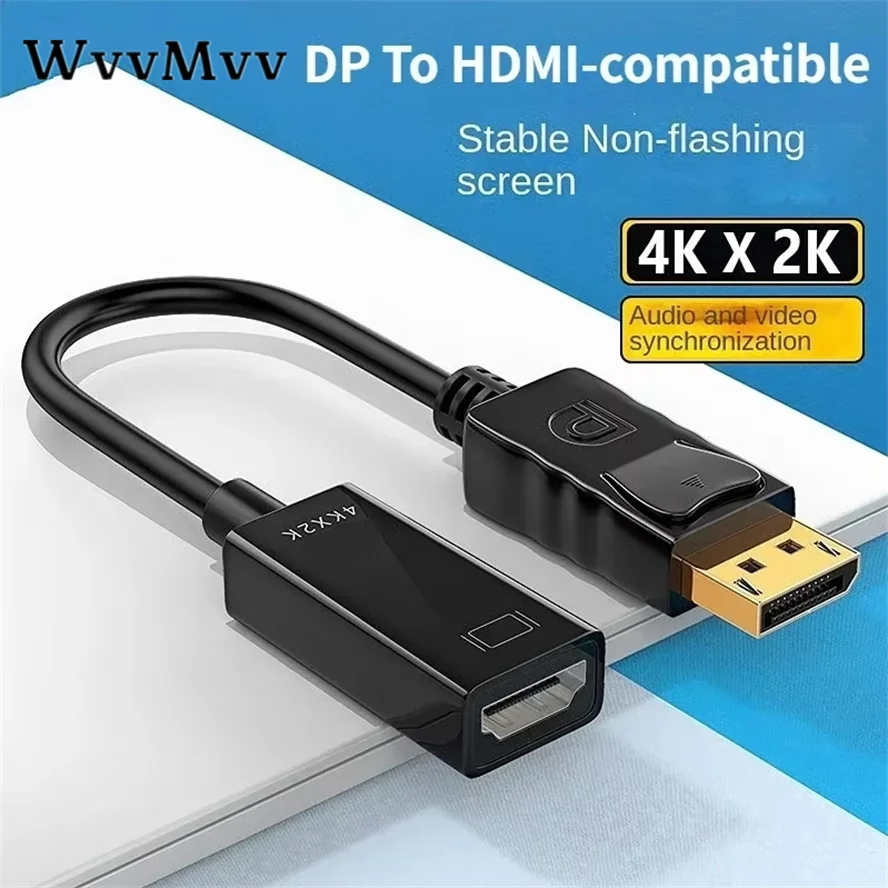 Adaptador 4K DP DisplayPort a HDMI, convertidor, puerto de visualización DP a HDMI, adaptador HDTV, vídeo, Audio, PC, portátil