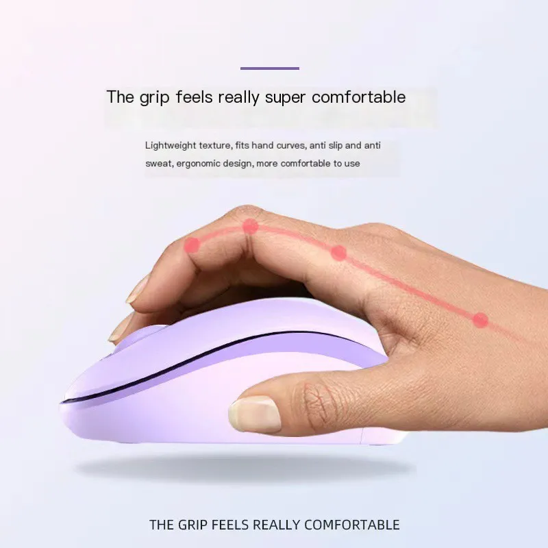 Ratón silencioso Universal para ordenador de escritorio, conexión USB 2,4G, inalámbrico, diseño ergonómico, Plug And Play - imagen 3