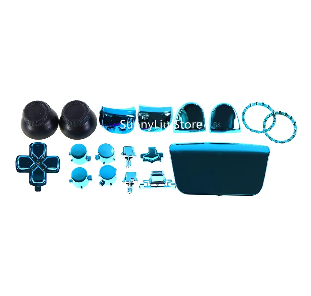 1 Juego completo de botones cromados para PS5 v1.0 BDM-010 palos de pulgar tapa de Joystick L1 R1 L2 R2 botón d-pad para controlador PS5 V1.0 - imagen 5