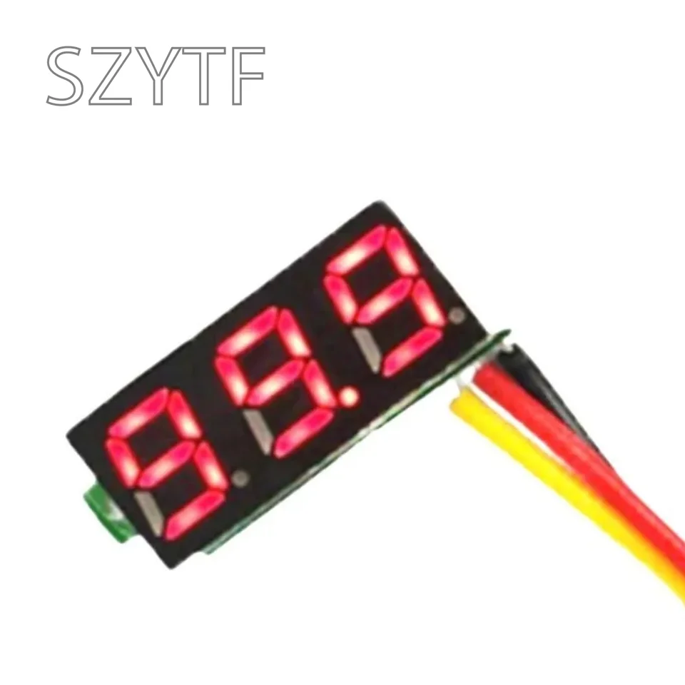 0,28 pulgadas ultra pequeño digital DC medidor de voltaje digital pantalla digital ajustable tres cables DC0-100V batería voltímetro - imagen 2