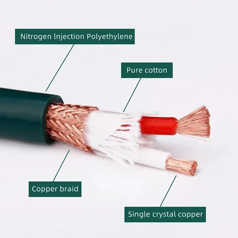 Cable de altavoz amplificador RCA, Cable de interconexión DIY para mezclador de cine en casa, Audio HIFI fuerte, actualización, Cable a granel de alta calidad, 5M, 10M