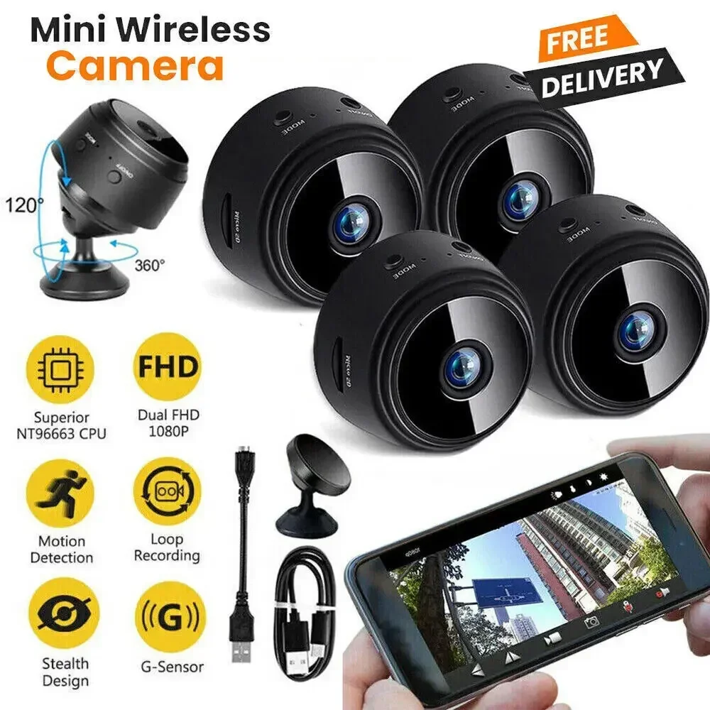 Mini cámara A9 inalámbrica WiFi 1080P CCTV interior exterior MINI cámara IP seguridad Control remoto vigilancia noche cámara móvil - imagen 2
