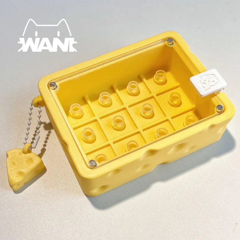 Caja de almacenamiento de teclas de queso, personalización de profundización, colección de 25mm, estante de exhibición de teclas acrílicas a prueba de polvo, gran capacidad - imagen 3