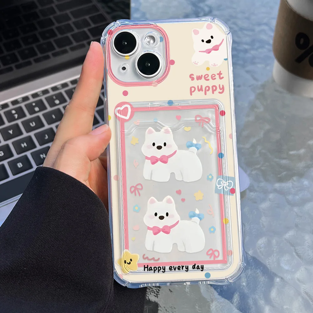 Funda de teléfono con soporte para tarjetas, Funda de silicona a prueba de golpes con ranura para tarjetas para iPhone 11 13 14 15 16 Pro Max 12 14promax 13promax - imagen 2