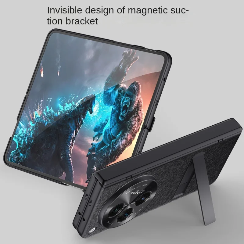 Funda de piel sintética para OPPO Find N3, cubierta protectora magnética con soporte para pantalla de vidrio, carcasa completa - imagen 4