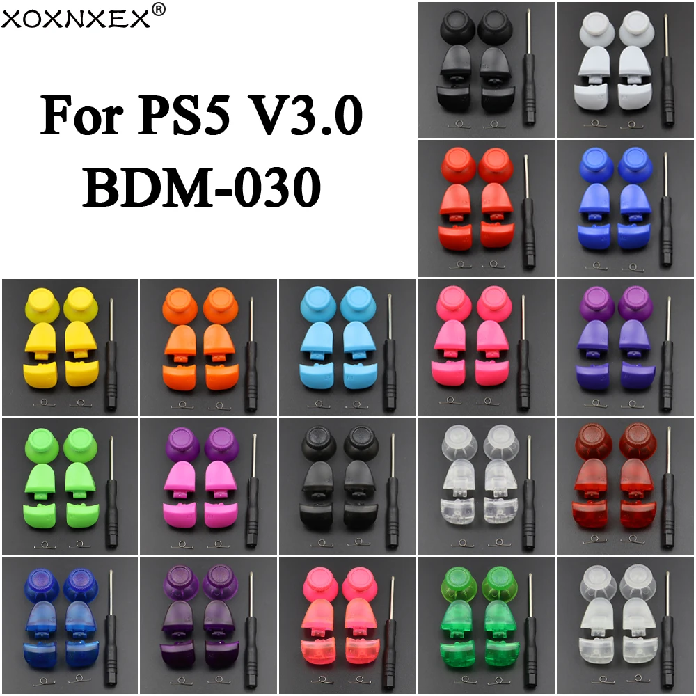 1 Juego de botones de disparo para PS5 V3 BDM-030 L1 R1 L2 R2 + tapa de Joystick + herramienta para PS5 V3.0 controlador Gamepad pieza de reparación
