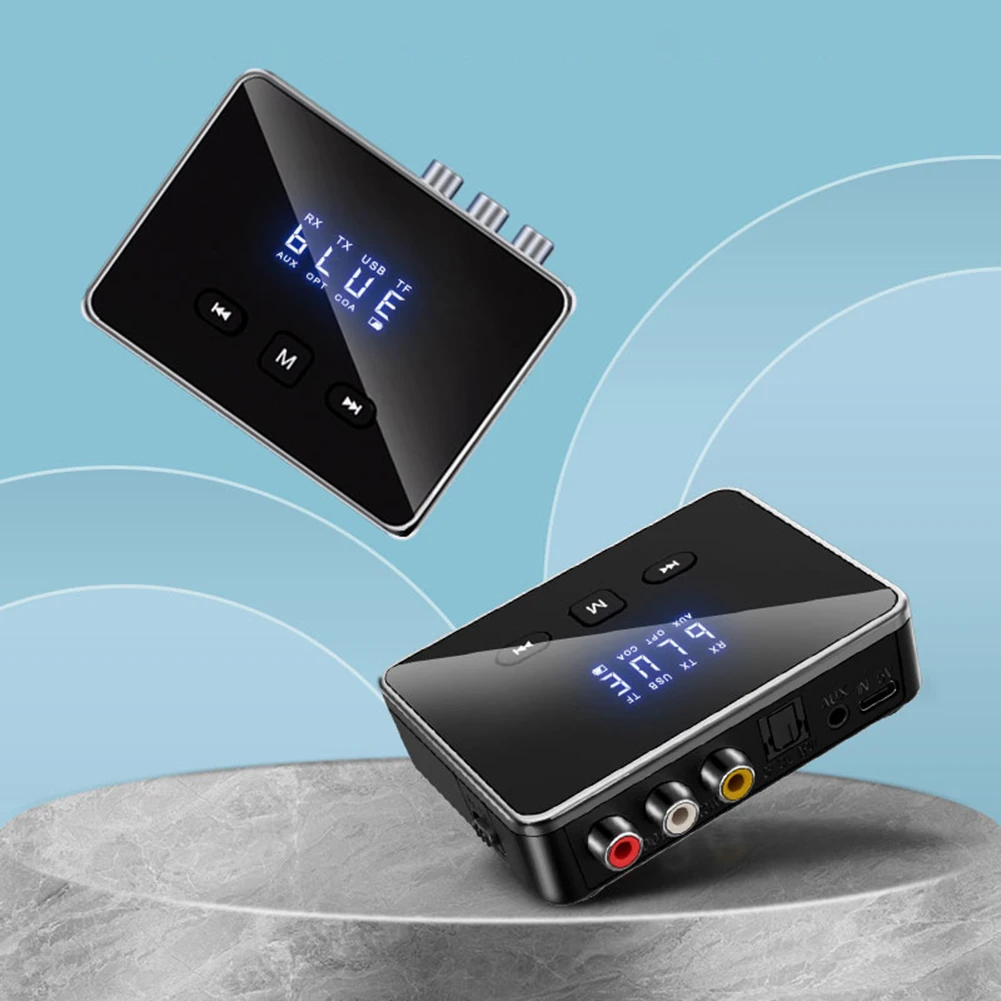 Receptor transmisor BT 5,4 con RCA 3,5mm AUX y pantalla adaptador de Audio BT adaptador inalámbrico para TV/coche/PC/estéreo doméstico/altoparadores - imagen 2