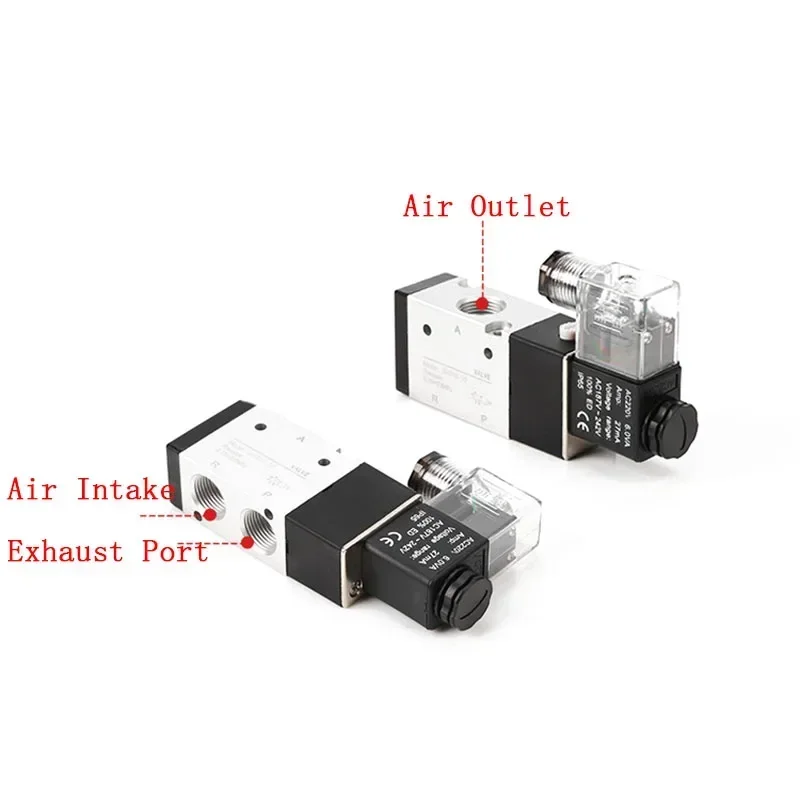 Válvula Solenoide neumática, válvula magnética de Gas, 3 vías, 2 posiciones, 3V, 210-08, cc 12V, 24V CC, CA 110V, CA 220V, Control direccional de aire - imagen 5