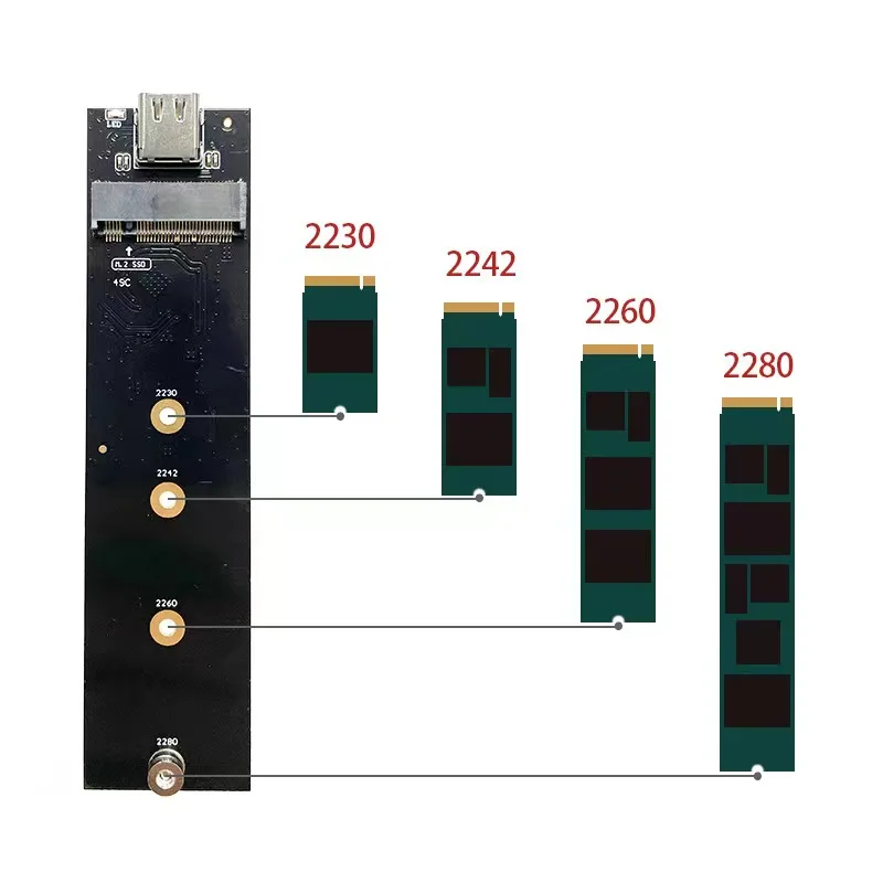 Placa adaptadora de protocolo NVMe-SATA de disco de estado sólido móvil M.2, interfaz de protocolo simple y doble opcional, interfaz tipo C - imagen 4