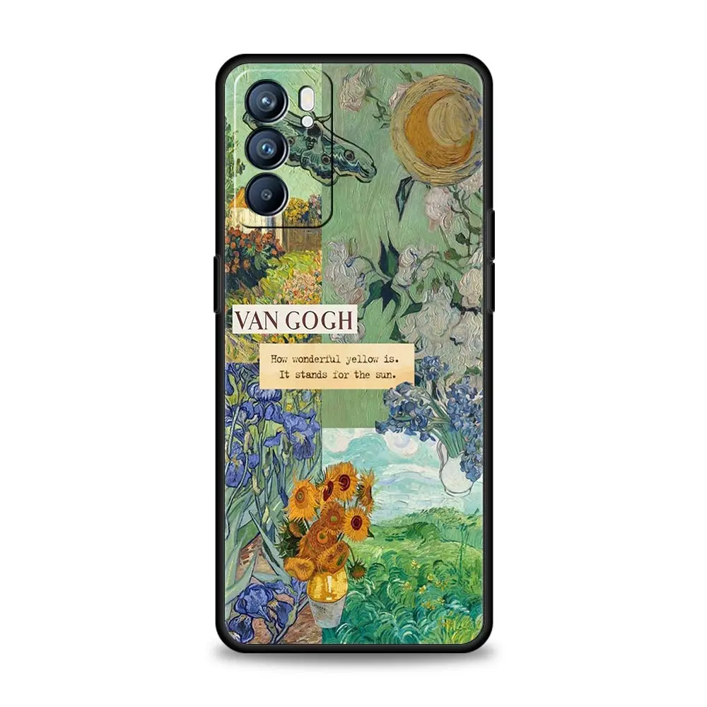 Funda de teléfono con arte de van gogh, carcasa con cielo estrellado para Oppo Reno8, Reno7, Reno6 Pro, A54, 5G, Find, X6, X5, A53, A52, A9, A15, A95, A17, A16, A74, A57, A31 - imagen 4