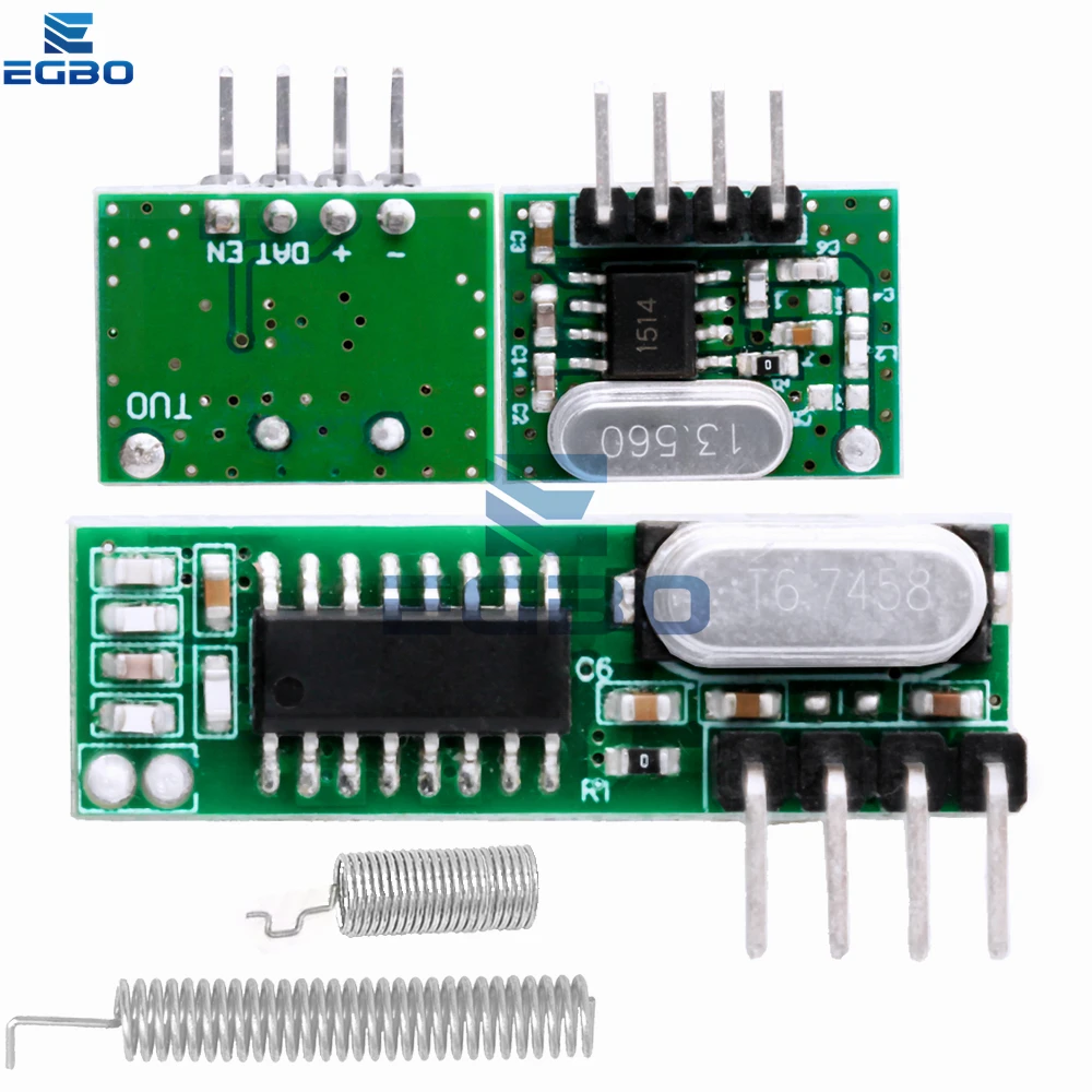 1-3 juegos de Kit de bricolaje de receptor RF de 433MHz, módulo RF superheterodino, módulo receptor RX470, módulo transmisor - imagen 5