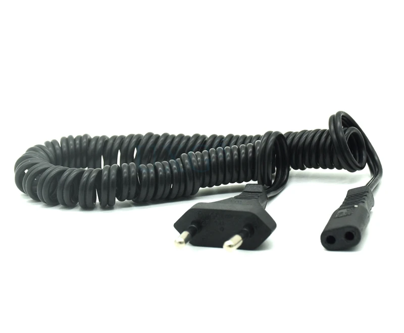 Cable de alimentación de la UE, conector de 2 pines de CA, conector de resorte de la UE, apto para cámaras, impresoras y portátiles, Figura 8 C7, 1m - imagen 2