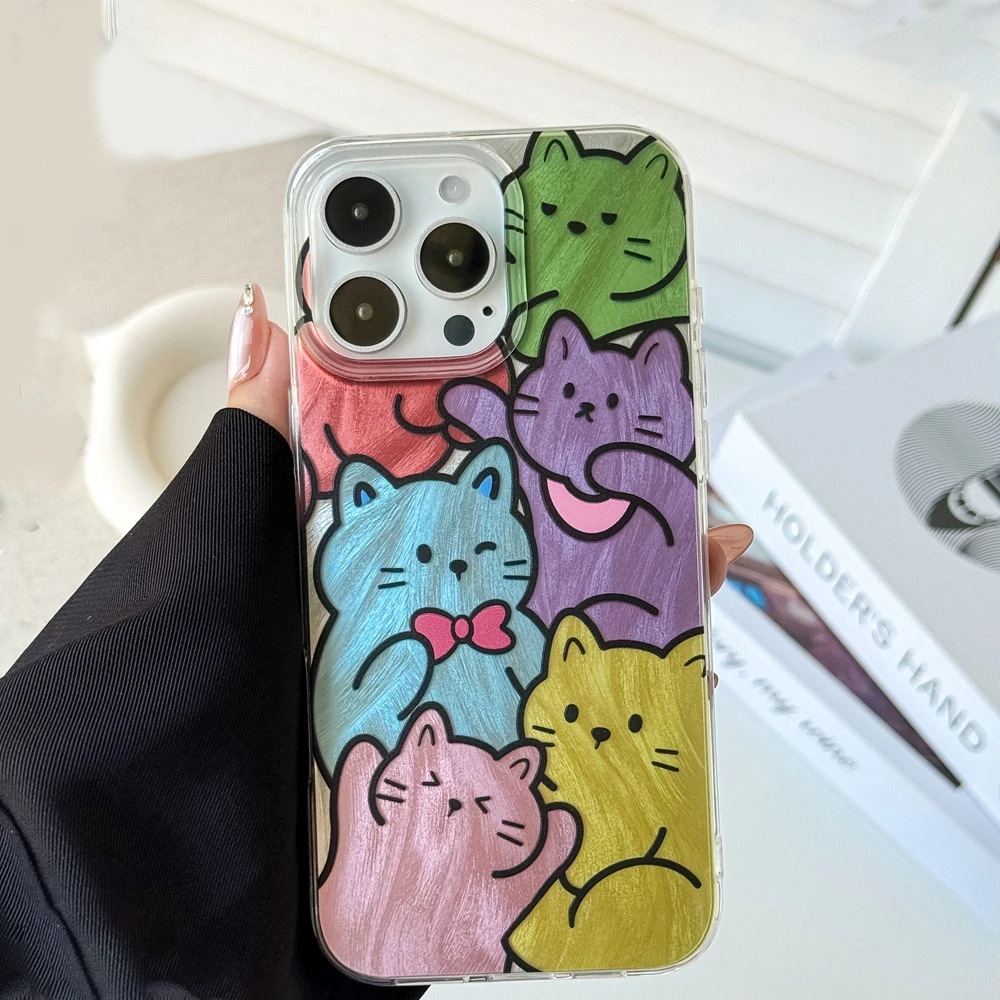 Fundas de teléfono transparentes con gradiente colorido para Samsung Galaxy A56 A36 A26 A16 A55 A35 A14 A24 S24 S25 + funda de silicona para parejas - imagen 3