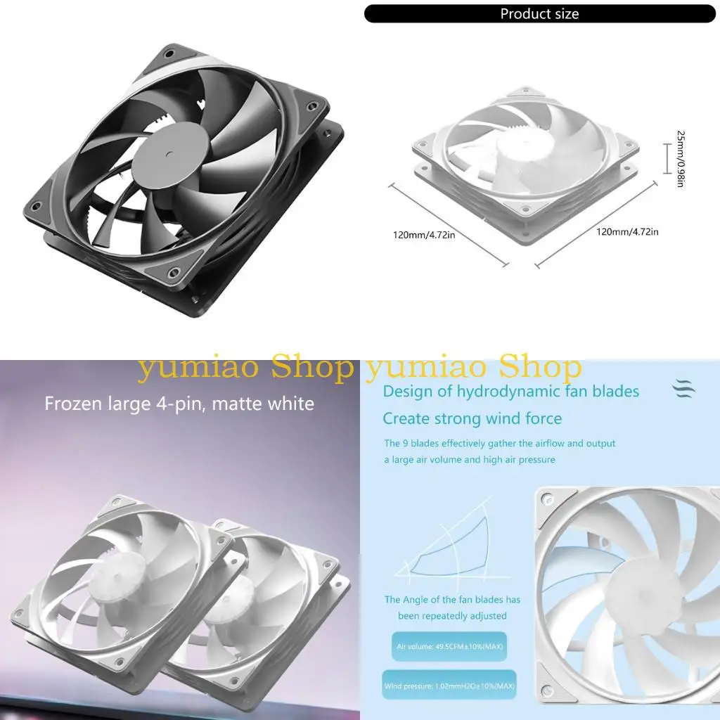 Ventilador refrigeración CPU 587B silencioso para carcasa ordenador, poco ruido, presión para PC escritorio