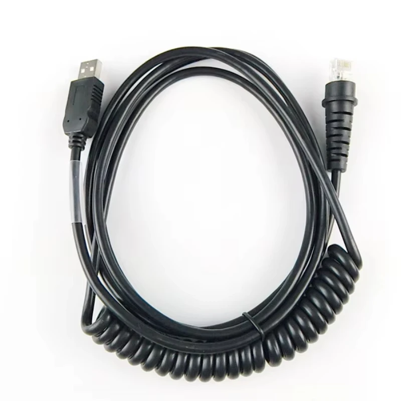 Cable USB en espiral de 3m en espiral para escáner de código de barras Datalogic PSC QD2130 GBT4100/4130/GBT4430 GBT4410/4400 GD4137 QW2100 5330 QD2430