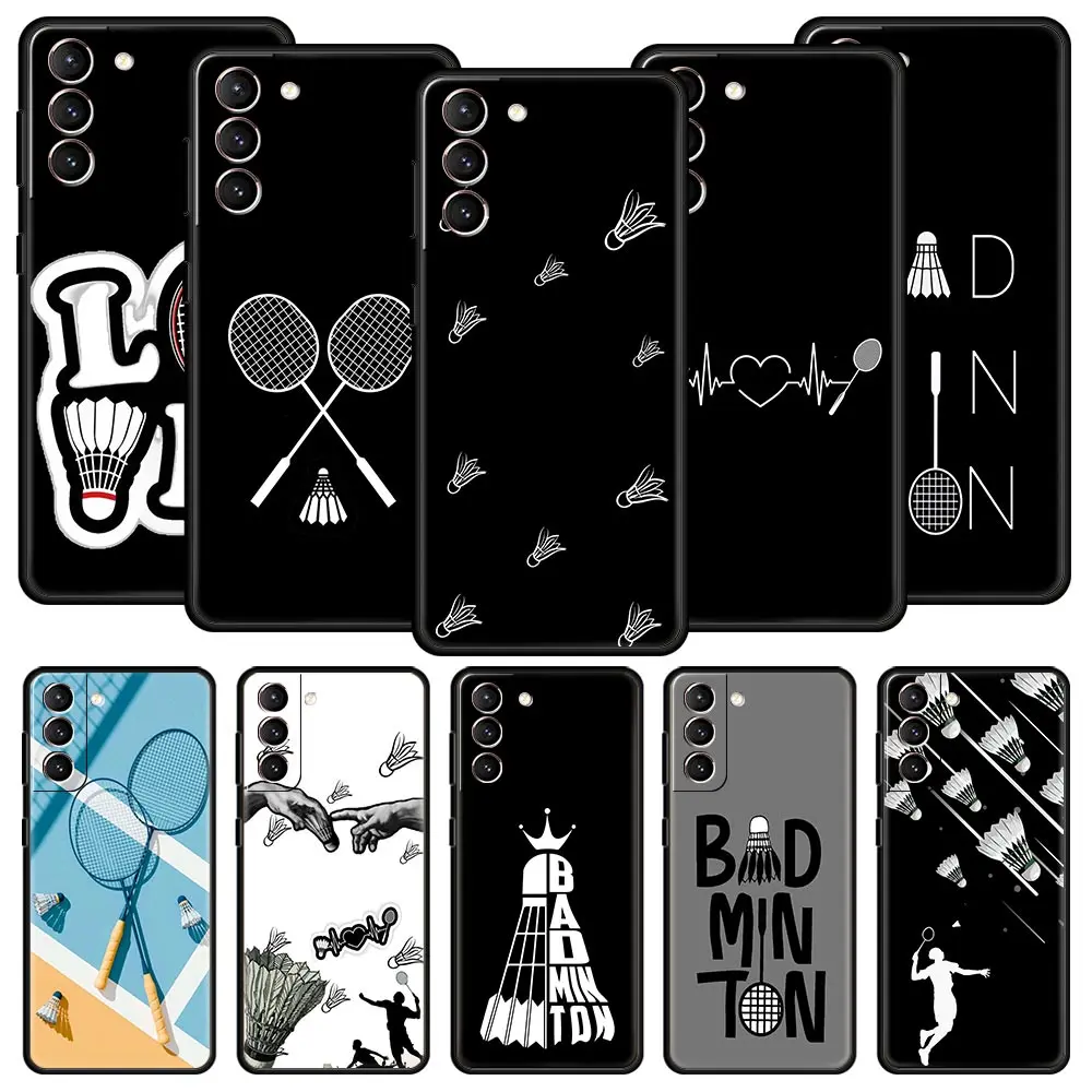 Funda de teléfono de bádminton para Samsung Galaxy S25 Edge S24 S23 S22 S20 Ultra S21 FE 5G S10 Plus, funda suave de TPU