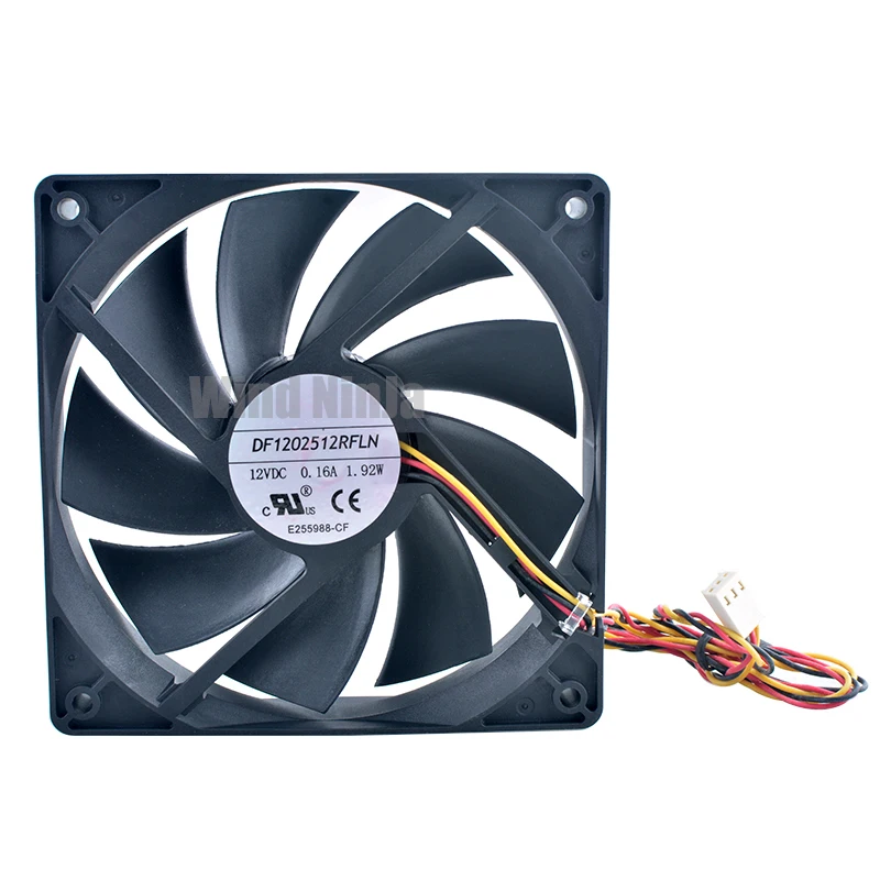Ventilador de refrigeración silencioso 12 cm x 120 mm x 25 mm DC12V 0.16A 1.92 W 900 rpm para fuente de alimentación de CPU del chasis - DF1202512RFLN