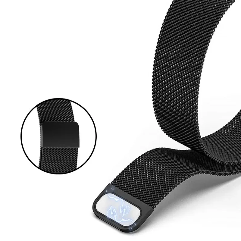Correa de silicona magnética de Metal milanés para Huawei Band 10 9, Correa de reloj de acero inoxidable para Huawei Band 8, Correa de repuesto, 2 uds. - imagen 4