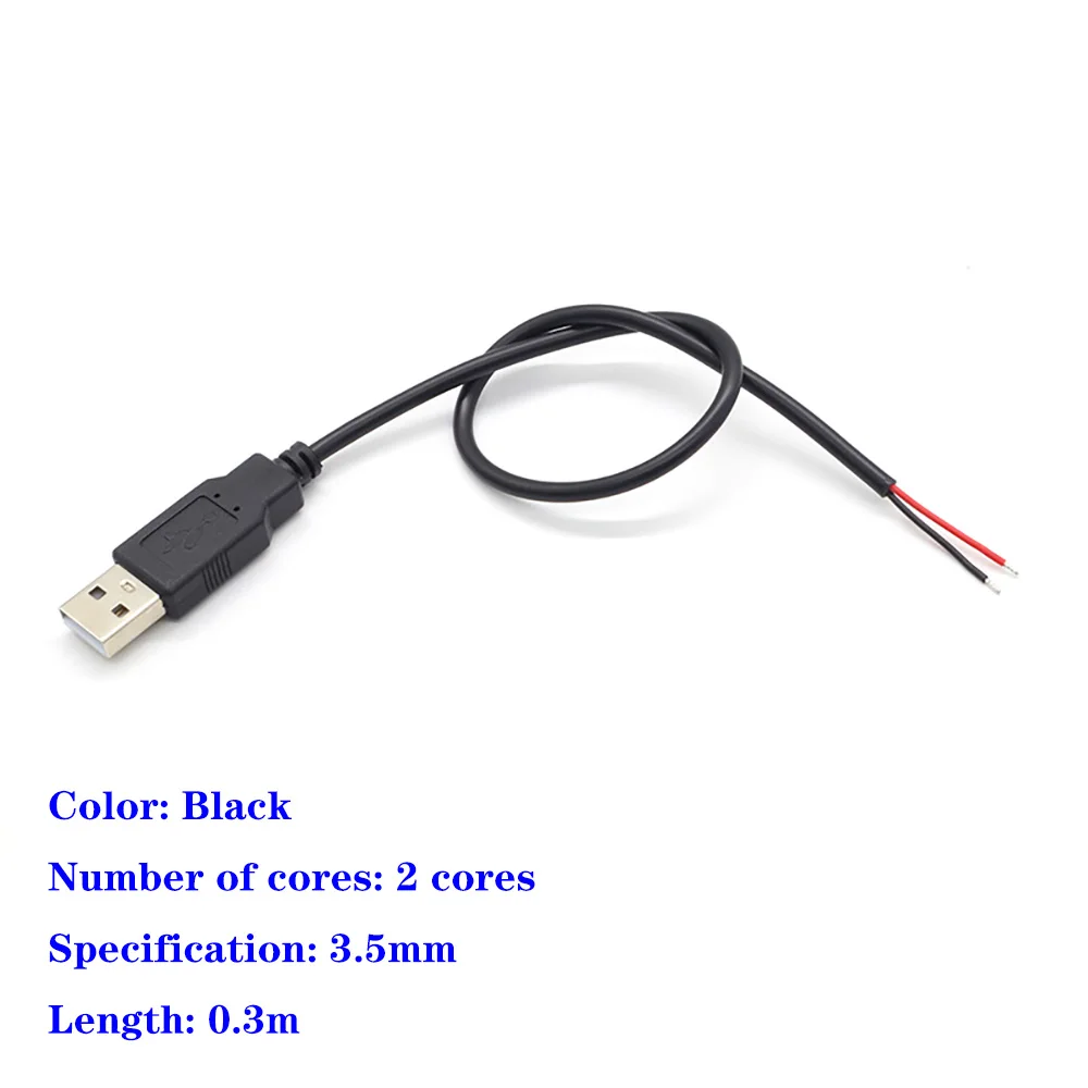 Línea de Cable conector LED USB de 30/60/100/200CM, 2/4 pines, conectores de Cable de conexión de alimentación para tira LED de Color negro de 5V - imagen 2