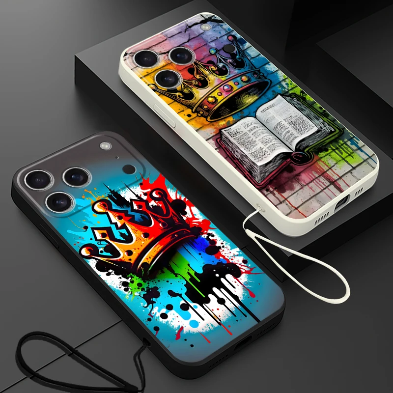 Hermosa corona funda para Apple iPhone 7 8 17 Air XR XS 16 14 15 Plus 16e 11 12 13 Pro Max cubierta suave