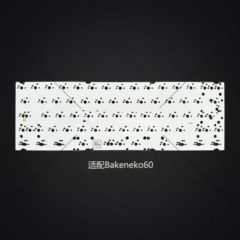 Bakeneko60 Placa de posicionamiento sin ranura personalizada, soldadura PCB intercambiable en caliente, columna múltiple, espacio dividido a través de la llave de cambio, luz RGB - imagen 3