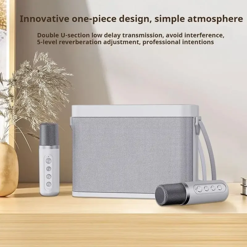 Potente micrófono Dual portátil inalámbrico de 120W, Altavoz Bluetooth, sonido Hifi, fiesta familiar, Karaoke, Subwoofer, Boombox, regalo para chico - imagen 3