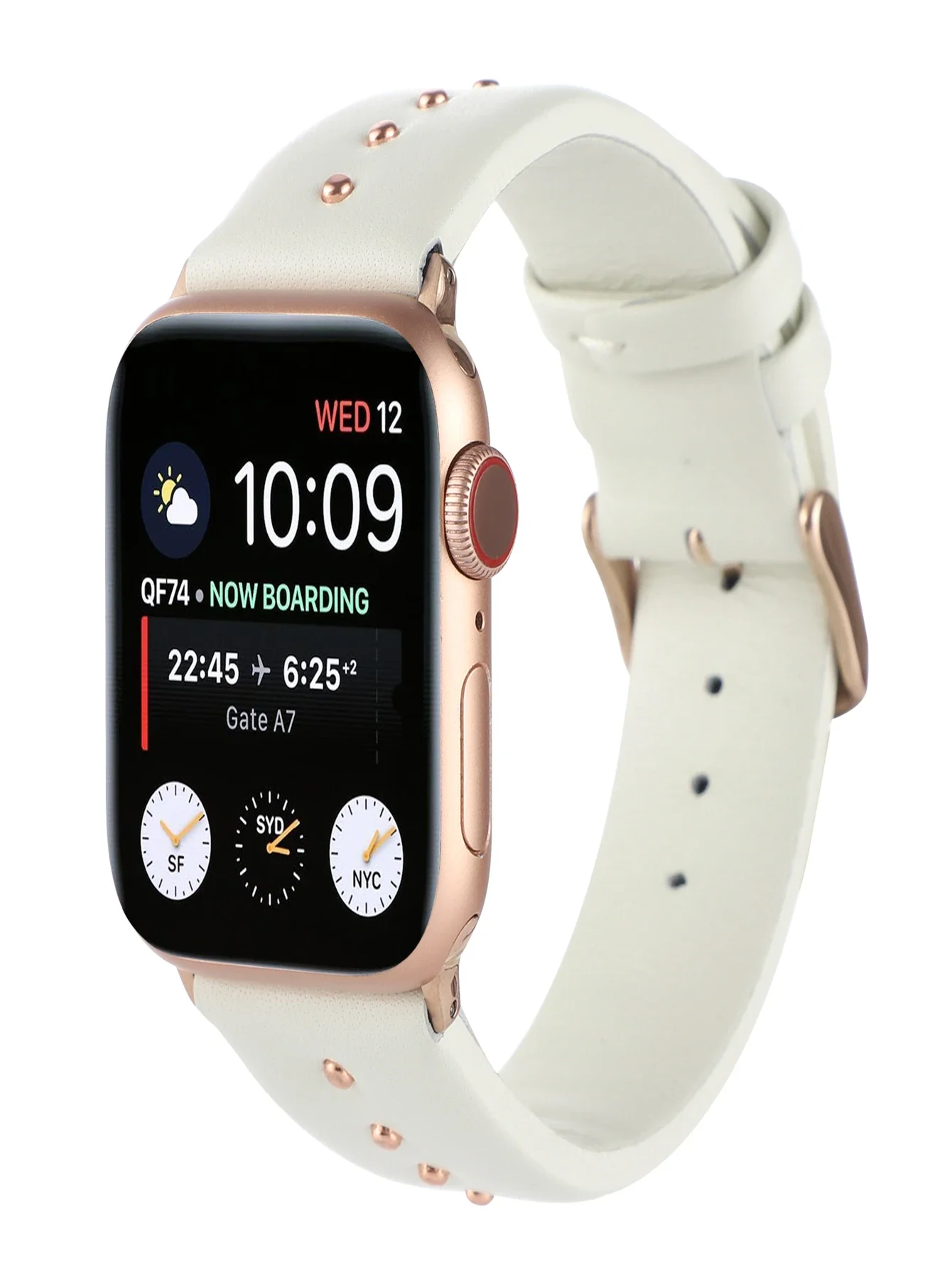 Correa de cuero con tachuelas para Apple Watch, Correa deportiva de 42, 44, 45, 49mm, 38, 40, 41mm para Apple Watch Series Ultra Se 8, 7, 6, 5, 4, 3, 1 unidad/2/1