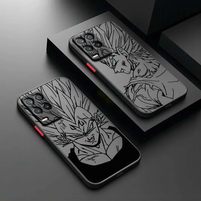 D-Dragon Ball Cool Vegeta Anime funda para OPPO A96 A78 A74 A72 A58 A53 Reno 10 8 7 6 Lite 5G funda de teléfono translúcida esmerilada