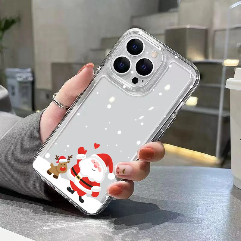 Para Xiaomi Poco X7 X6 X5 X3 M6 Pro funda Navidad nevada Santa Claus Reno Tramsparent funda de silicona para Poco F7 F6 F5 Fundas - imagen 5