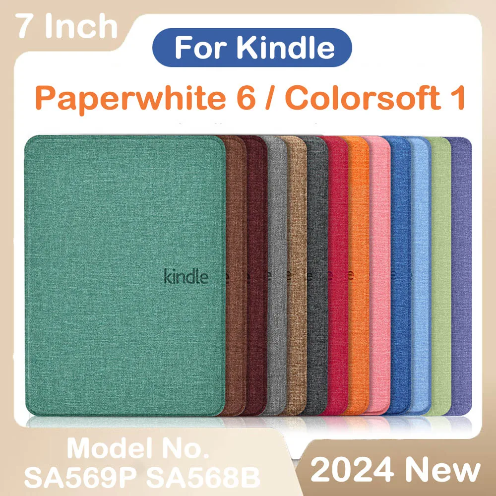 Funda 2024 para Kindle Paperwhite 6 y Colorsoft, completamente nueva, 7 pulgadas, 12. a generación, SA569P, SA568B, carcasa protectora magnética de 7''