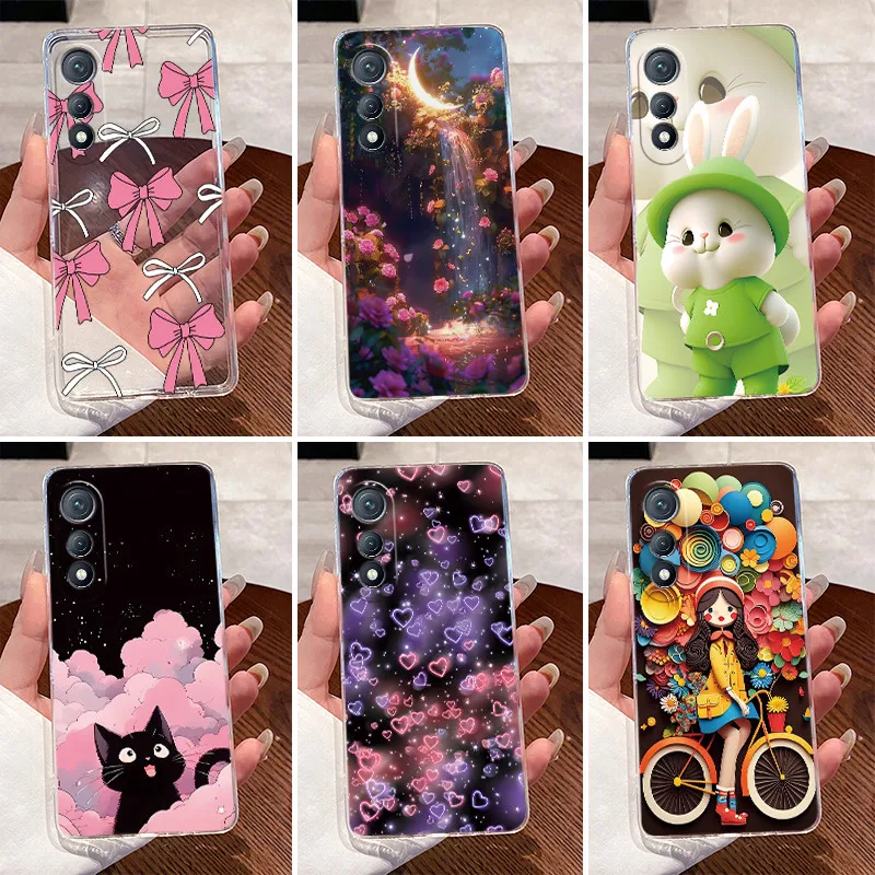 Para Tecno Pova Curve 5G LJ8k funda estética moda lindo gato astronauta funda transparente de silicona suave para Tecno Pova Curve 2025 Shell