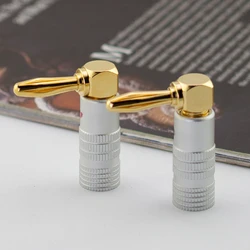 Conector banana para altavoz de 90° chapado en oro