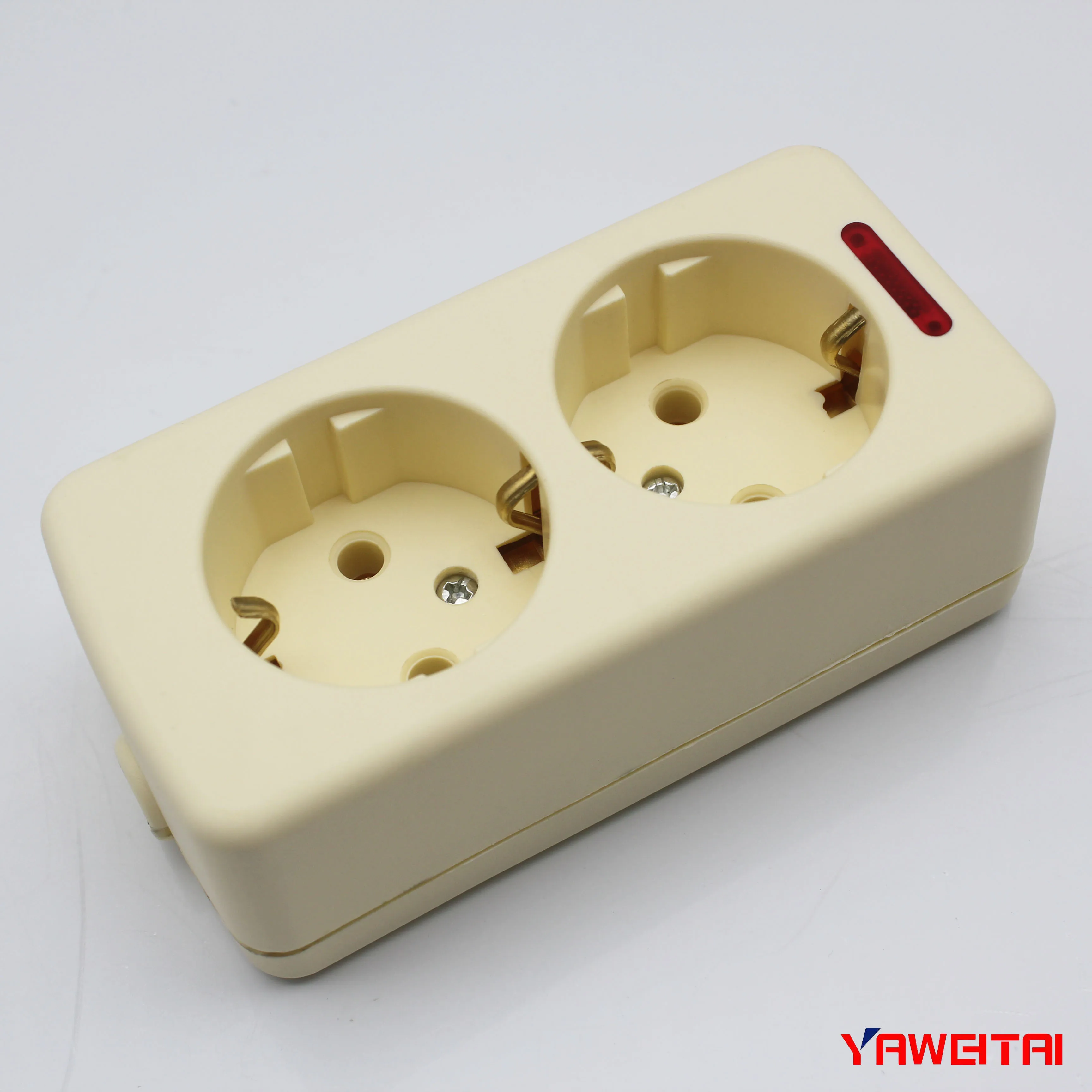 Enchufe de extensión de latón, 250V, Europeo, CE, 2 entradas, con puesta a tierra - imagen 2