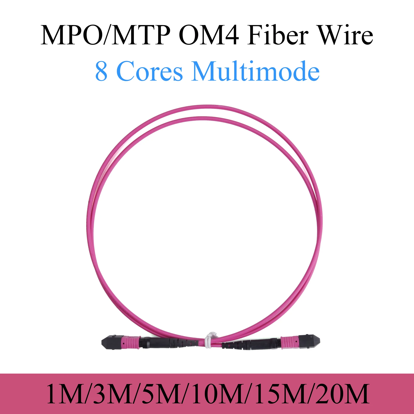 100G MPO/PC OM4 Cable de conexión de fibra multimodo 12 núcleos APC UPC hembra a hembra tipo B cabeza plana 1/3/5/10/15/20M Cable óptico