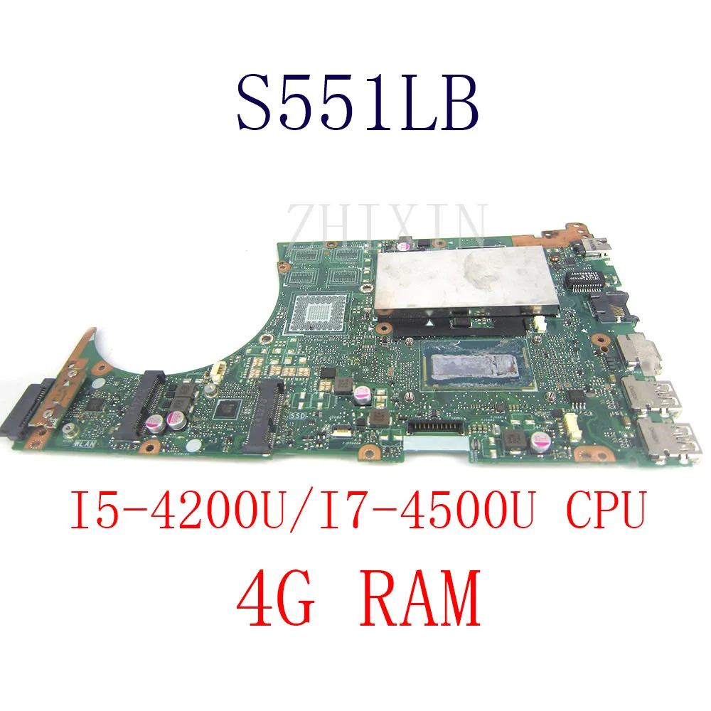 Para For Asus S551 S551L S551LN S551LA R551L K551L S551LB placa base para ordenador portátil S551LB 4G RAM I5/I7 CPU UMA placa base para portátil - imagen 2