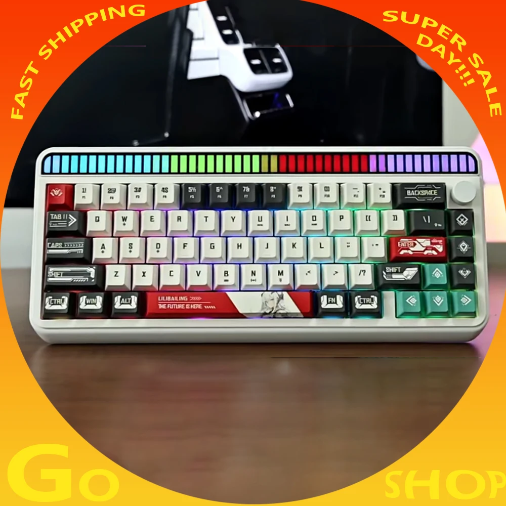 LEOBOG Hi65 Teclado mecánico inalámbrico de tres modos teclado para juegos RGB de intercambio en caliente preciso junta de 4000mah con perilla Multimedia PC