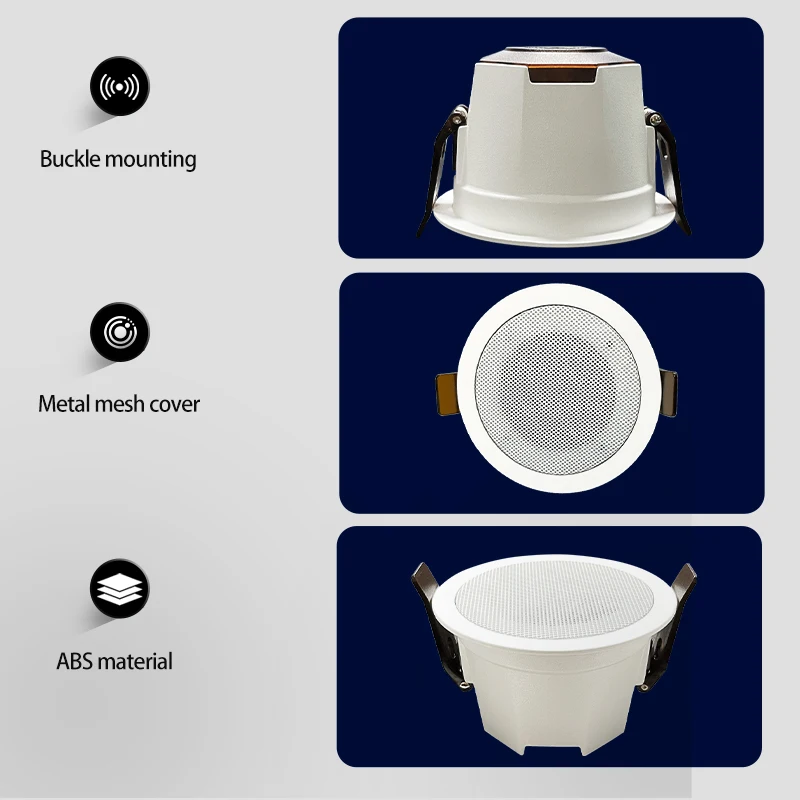 Mini altavoces de techo Bluetooth de 2 pulgadas, audiencia de audio para el hogar, sistema de sonido estéreo, altavoces de montaje empotrado para música interior, cocina y dormitorio - imagen 5