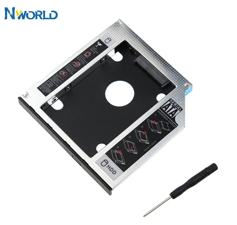 2025 aluminio SATA 3,0 2. ° HDD Caddy carcasa para portátil 9,5mm 2,5 "2TB SSD caja disco duro portátil CD/DVD-ROM deflector de bahía óptica