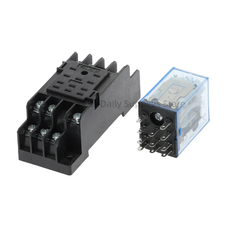 Bobina electromagnética General DPDT relé de potencia MY3NJ DPDT 11 pines HH53P DC12V 24V AC220V relé en miniatura y Base PYF08A vaneims - imagen 4