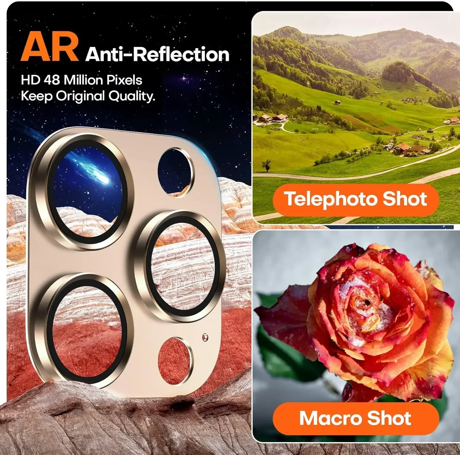 Protector de lente de cámara de vidrio templado de Metal de cubierta completa 3D para IPhone 16 15 14 13 12 Pro Max Mini 11 16 15 14 Plus vidrio de cámara