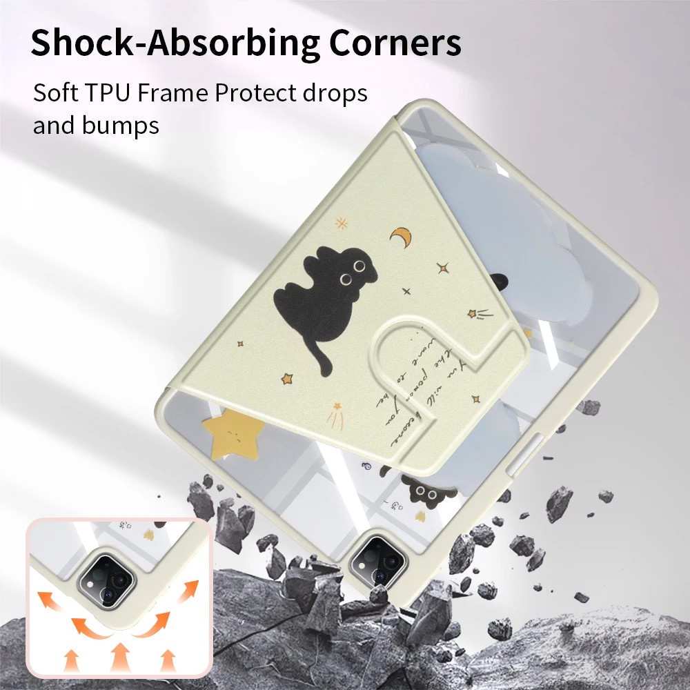 Para funda para ipad 2025, 11, A16, iPad de 10. a generación, pro11, 10,2, 7, 8, 9,a funda Air 7, 6, 4, 5, 10,9, 13 pulgadas, 11, 12,9, M5, M2, M3, M4, mini 7 - imagen 4
